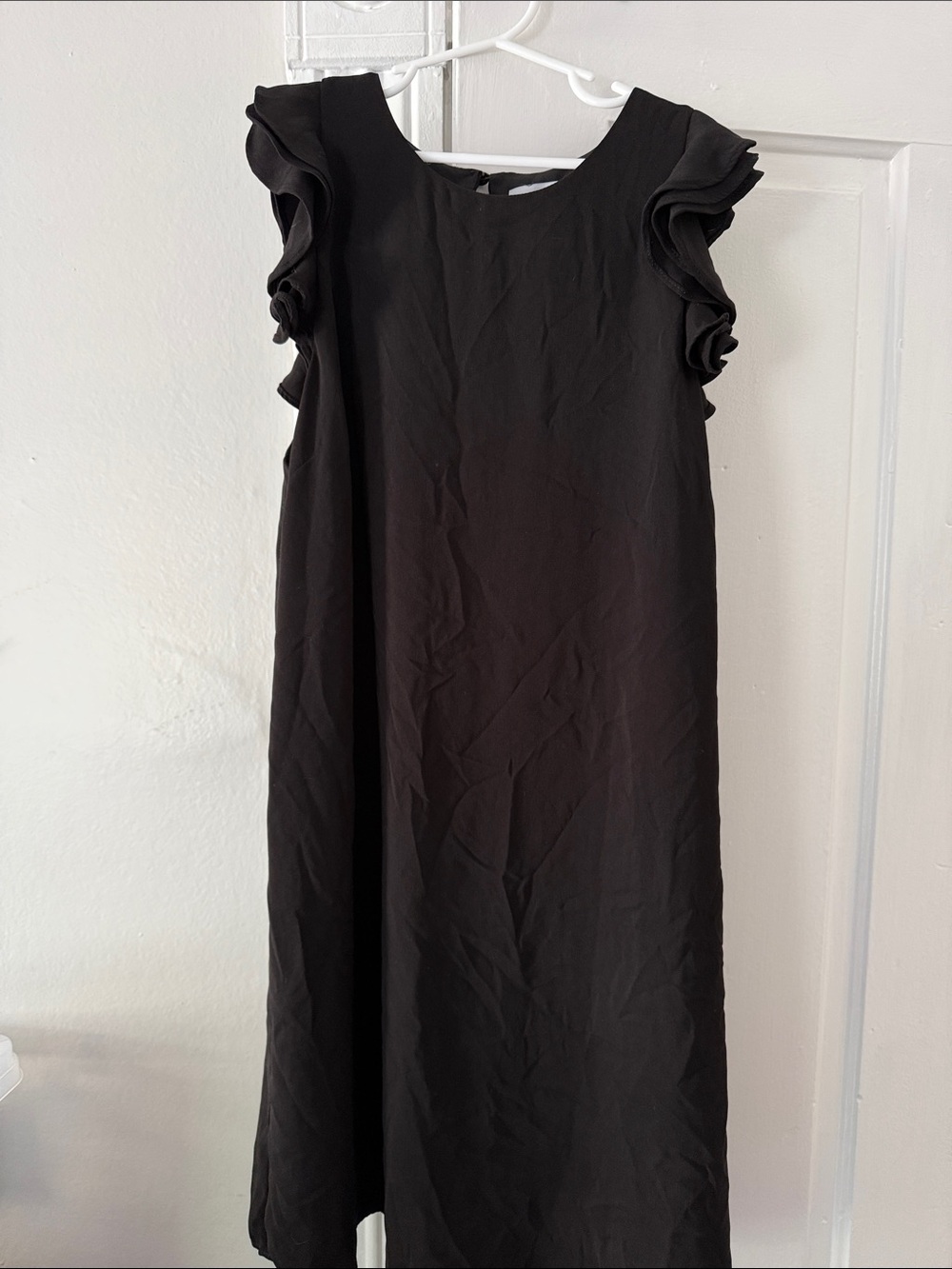 Naked Zebra Black Ruffle Sleeve Midi Dress